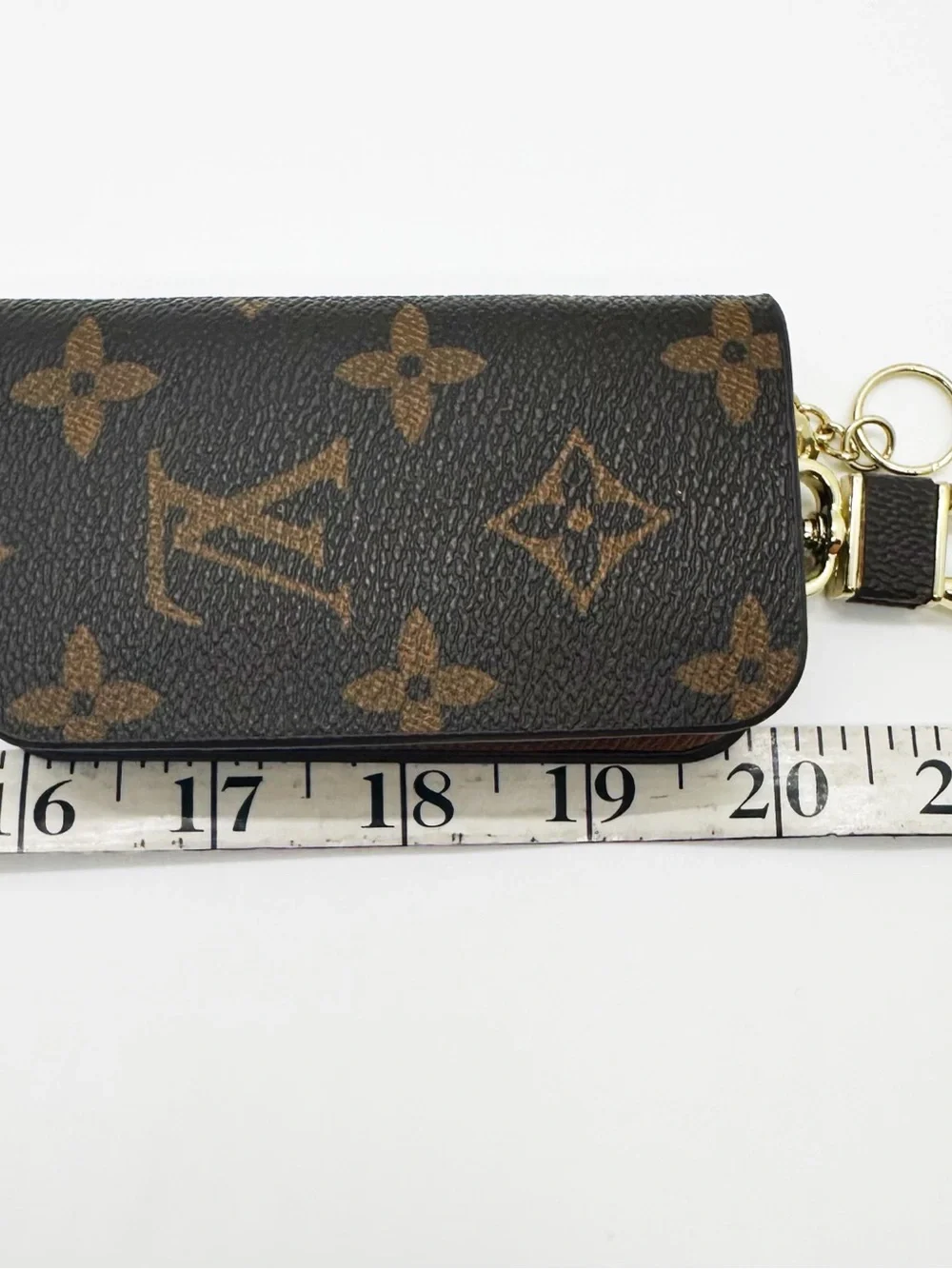 Louis Vuitton Monogram Brown and Gold Clip Key Holder Case